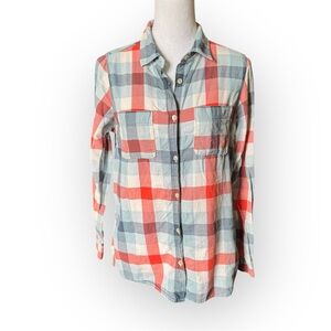THE NORTH FACE Women’s Plaid Button Down Shirt Red White Blue Size Medium